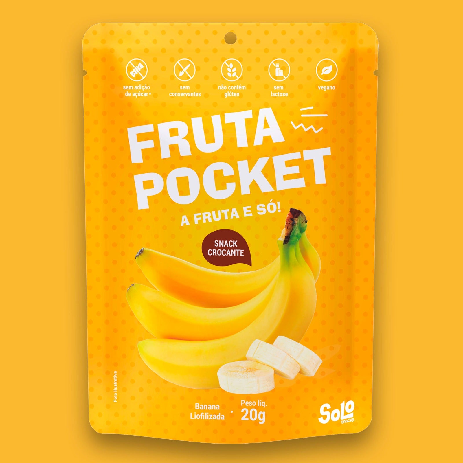 Fruta Pocket Banana Liofilizada 20g – Solo Snacks