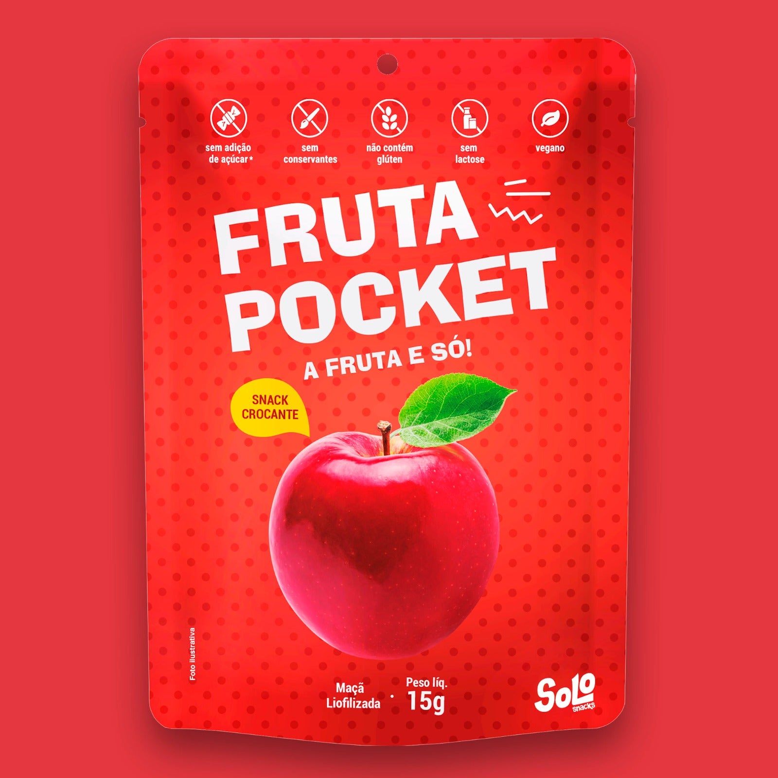 Fruta Pocket Maçã Liofilizada 15g – Solo Snacks