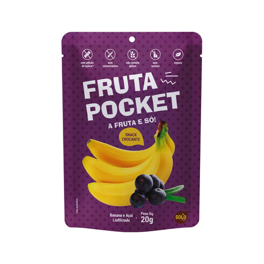 Fruta Pocket Açaí Banana Liofilizada 20g