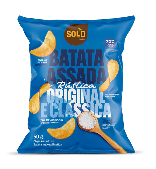 Chips Assado de Batata Inglesa Rústica Original Solo Snacks