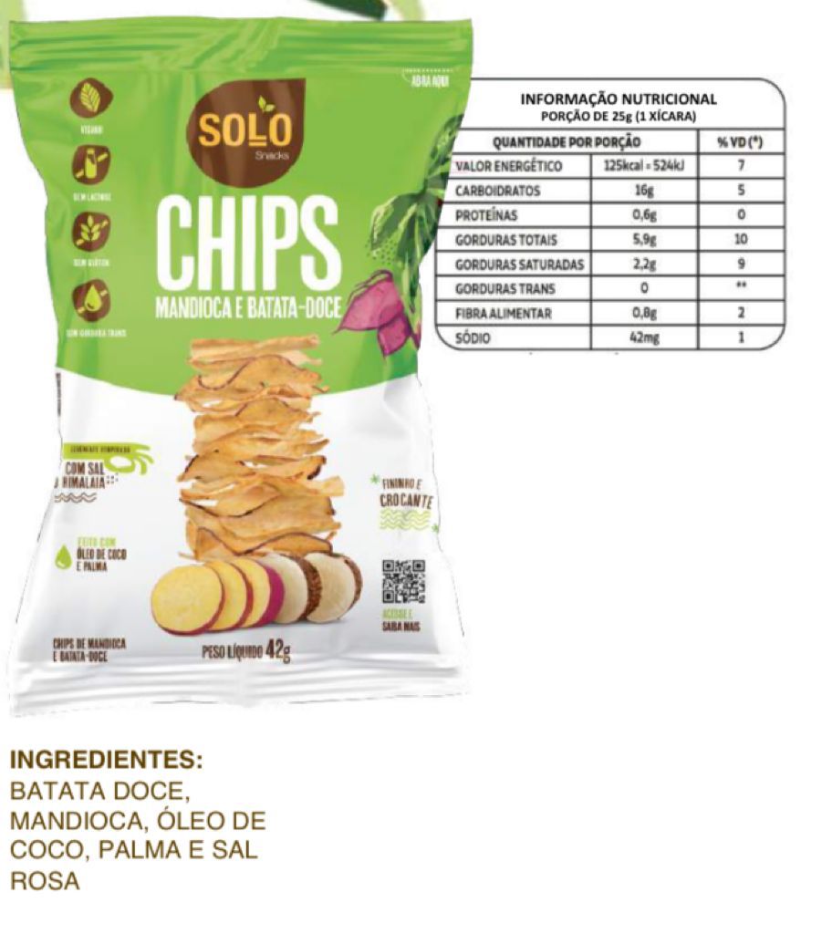 Chips De Mandioca E Batata Doce 42g