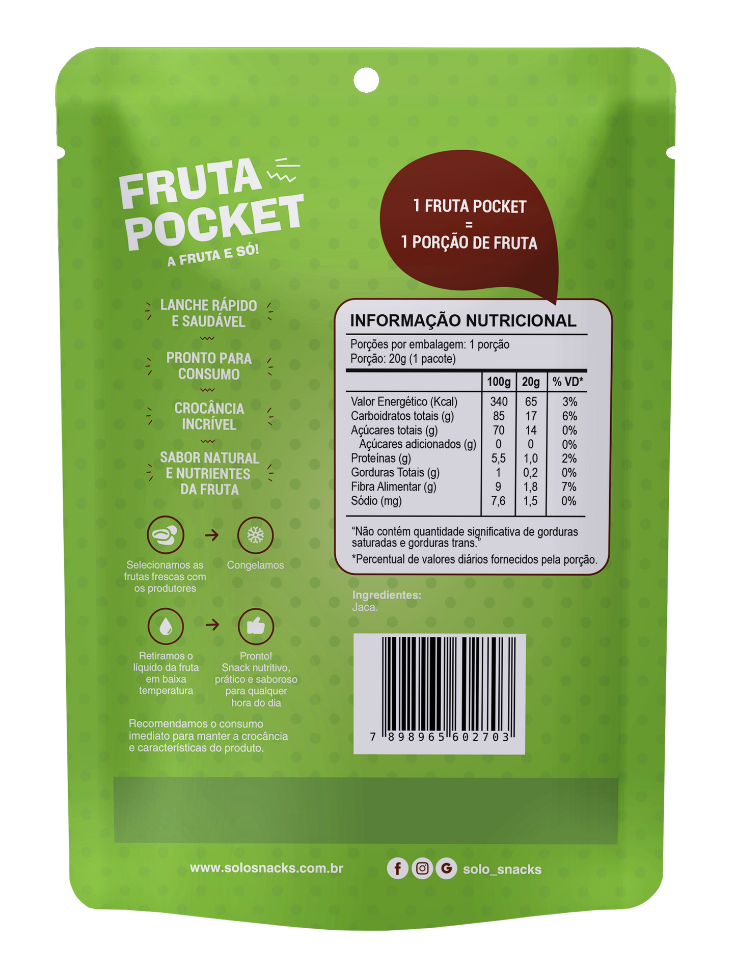 Fruta Pocket Jaca Liofilizada 20g