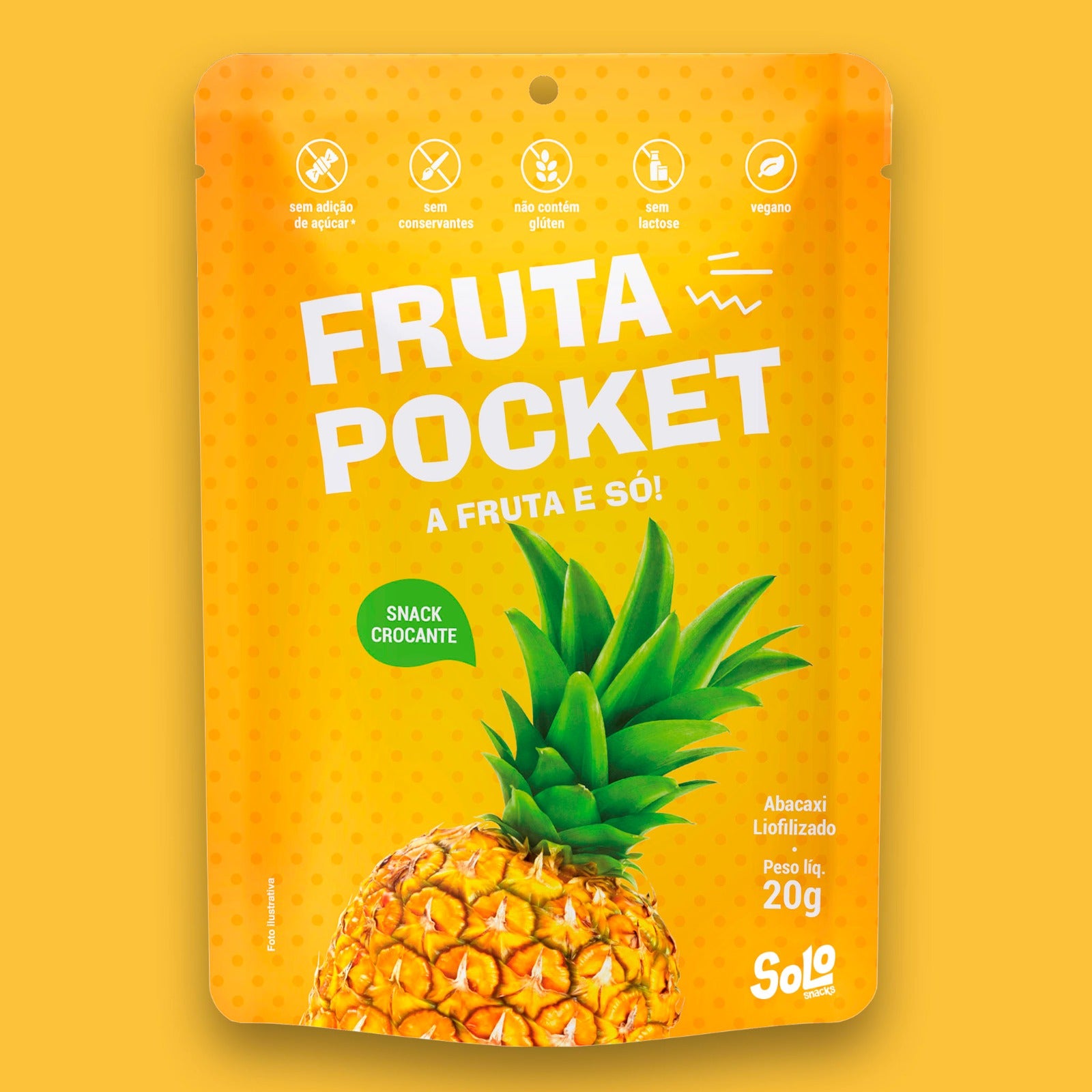 Fruta Pocket Abacaxi Liofilizada 20g – Solo Snacks