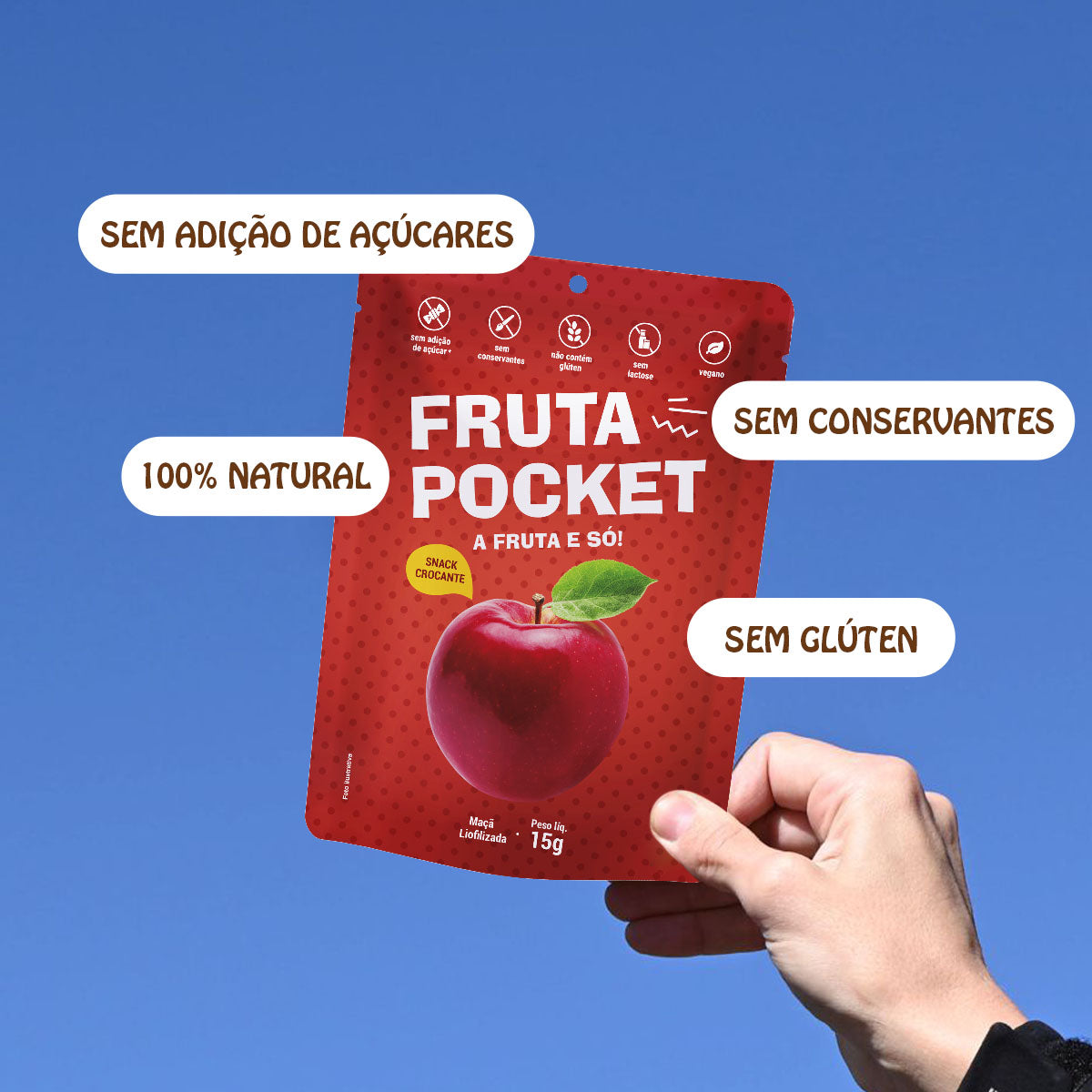 Fruta Pocket Maçã Liofilizada 15g